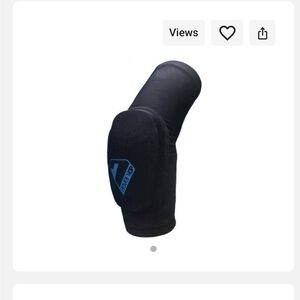 7iDP Black Elbow Pad with Blue Logo